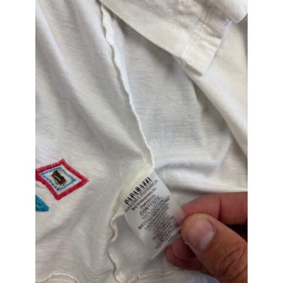 Paparazzi Sleeveless Cardigan Women's L White Blue Pink Floral Embroidered Vest - Picture 6 of 7